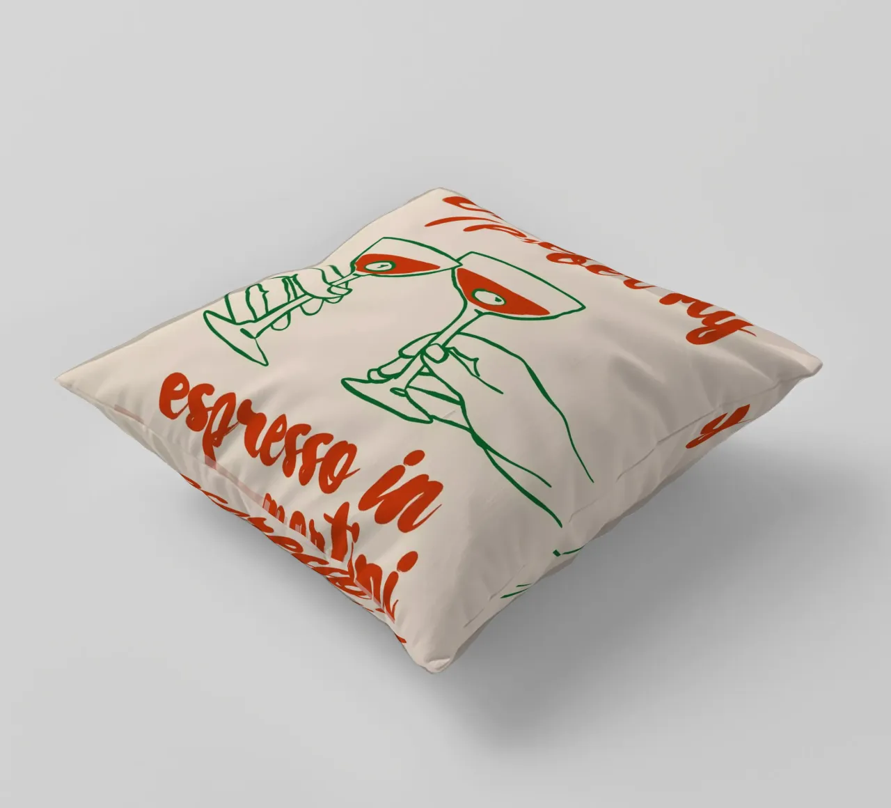 Boho Food 1 Espresso Martini cuscino da Boho Print Collection