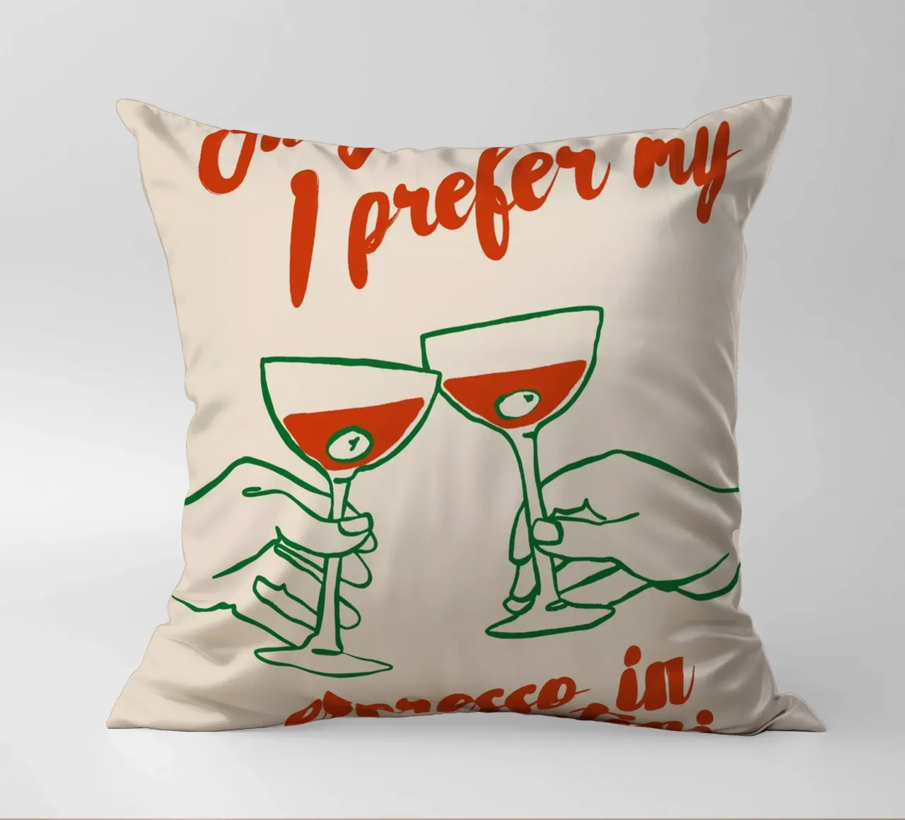 Boho Food 1 Espresso Martini cuscino da Boho Print Collection