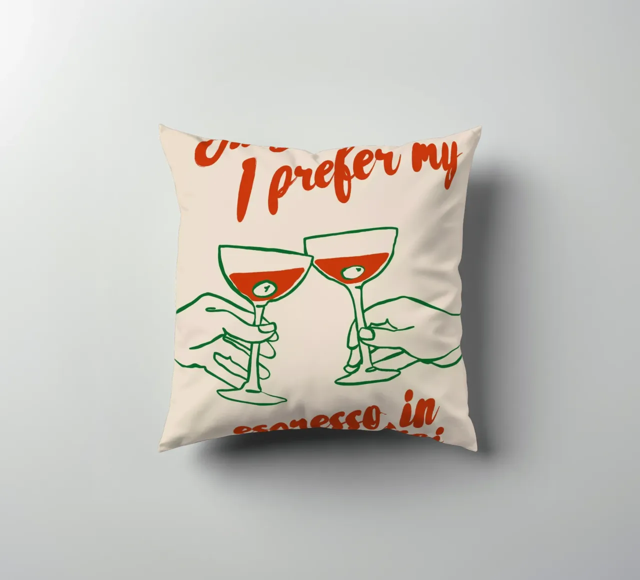 Boho Food 1 Espresso Martini cuscino da Boho Print Collection
