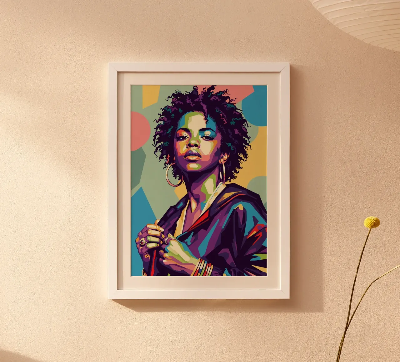 Lauryn Hill pop art retro poster con telaio in alluminio da Hantamrata