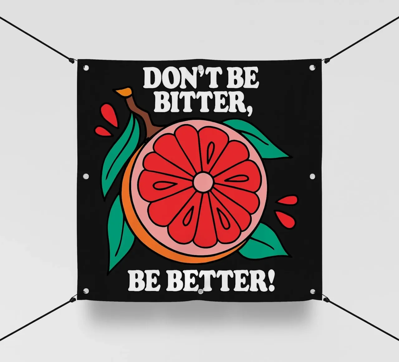 Non essere amaro, sii migliore - Retro Grapefruit Positive Vibe telo in pvc da inspirational quote