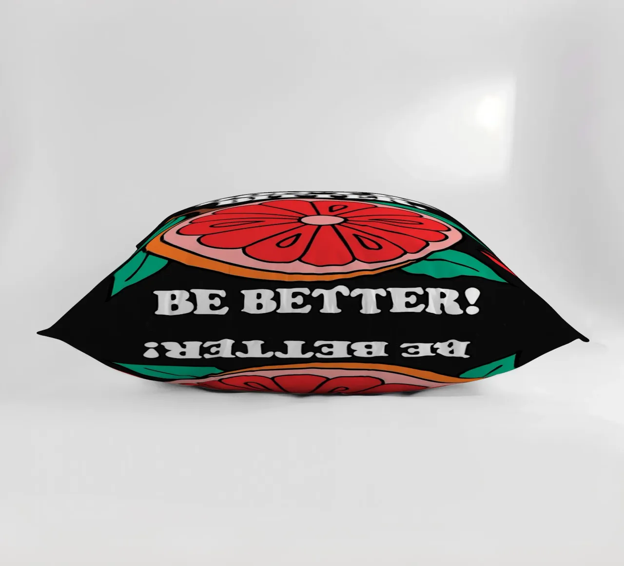 Non essere amaro, sii migliore - Retro Grapefruit Positive Vibe cuscino da inspirational quote