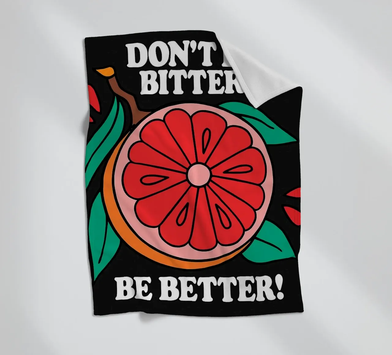 Non essere amaro, sii migliore - Retro Grapefruit Positive Vibe coperta in pile da inspirational quote