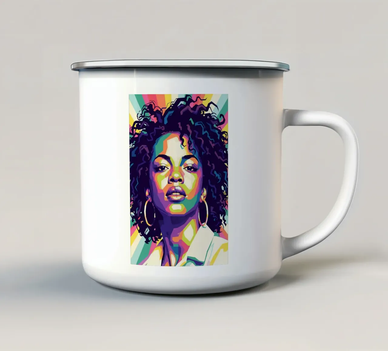 Lauryn Hill pop art tazza in smalto da Hantamrata