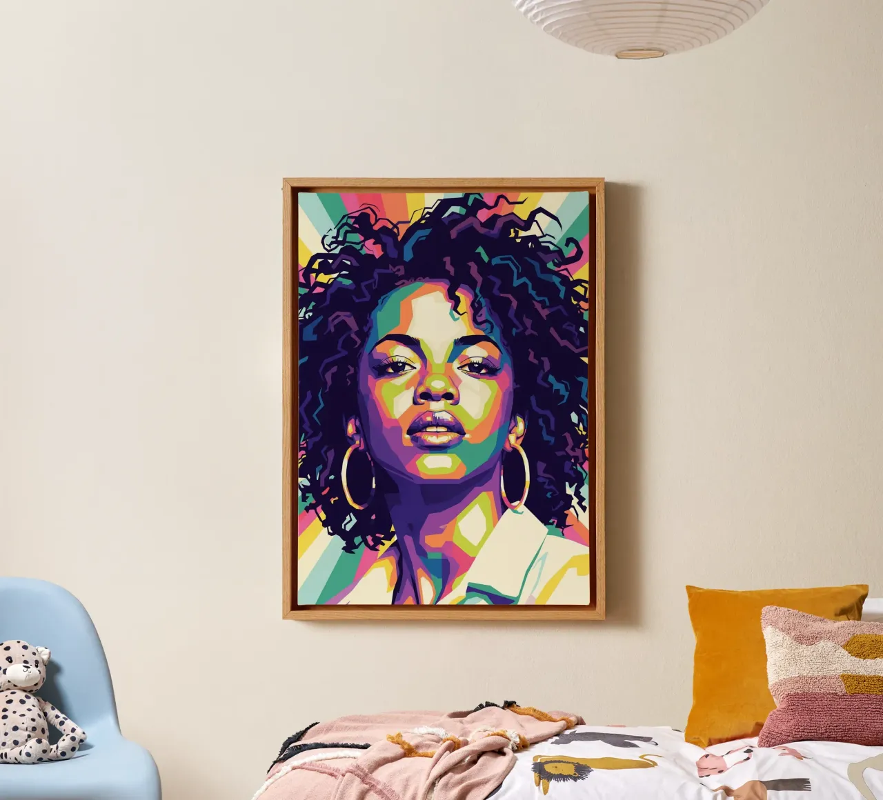 Lauryn Hill pop art tela con Cornice a cassetta da Hantamrata