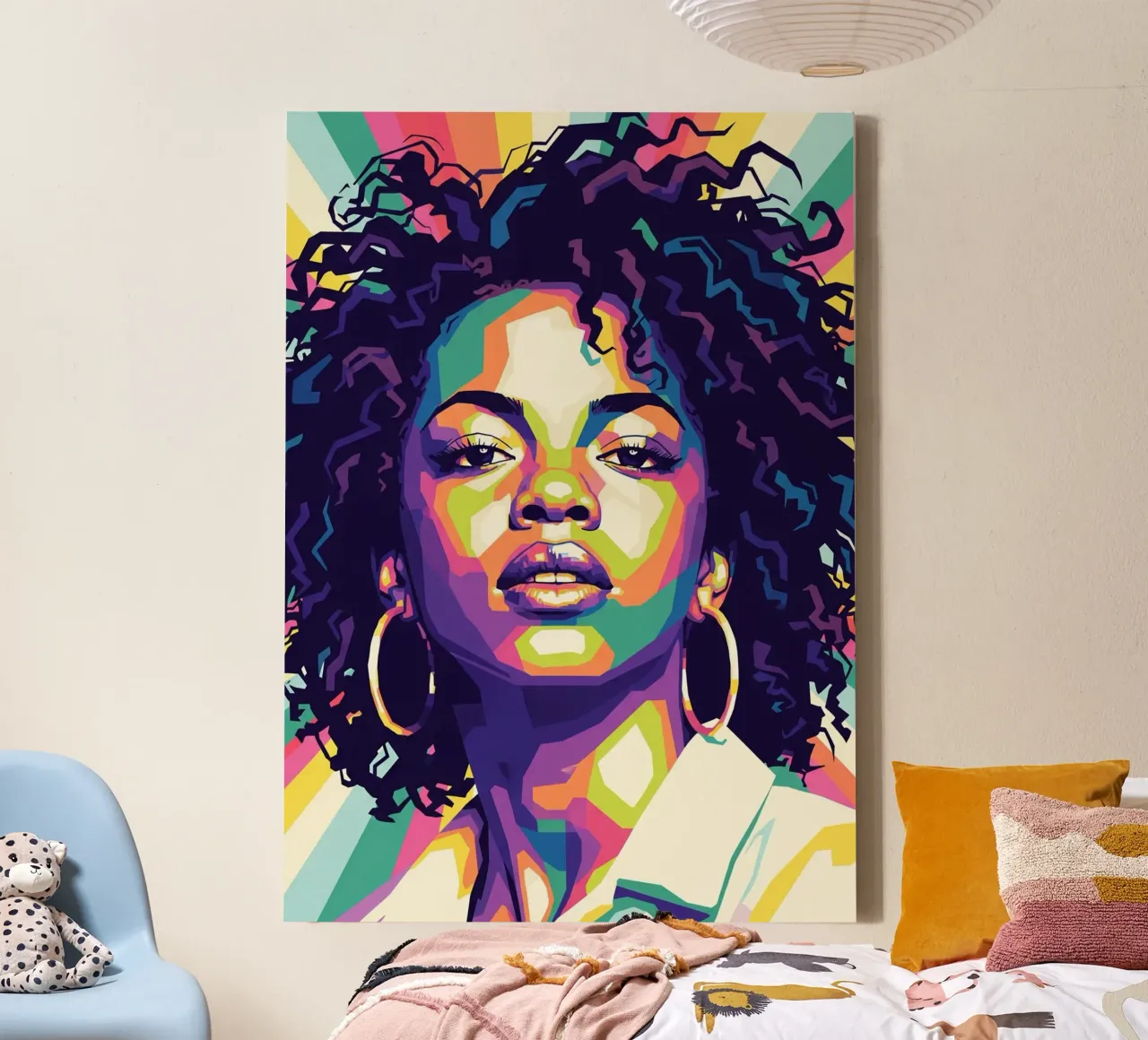 Lauryn Hill pop art tela con Cornice a cassetta da Hantamrata