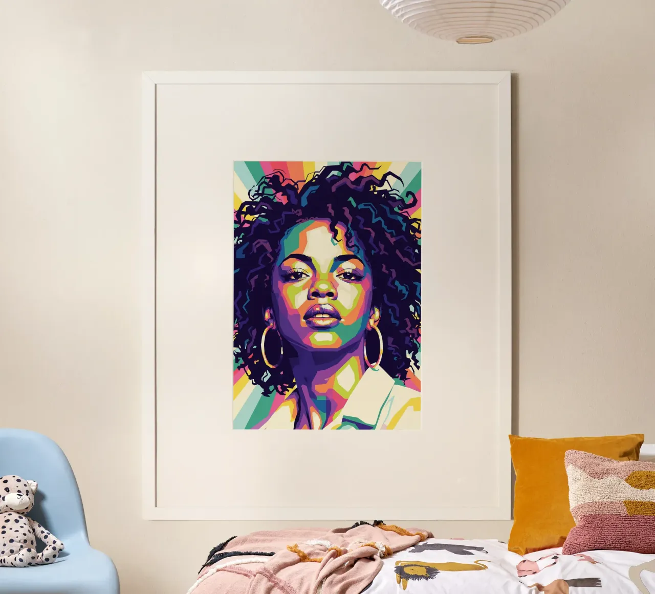 Lauryn Hill pop art poster con telaio in legno da Hantamrata