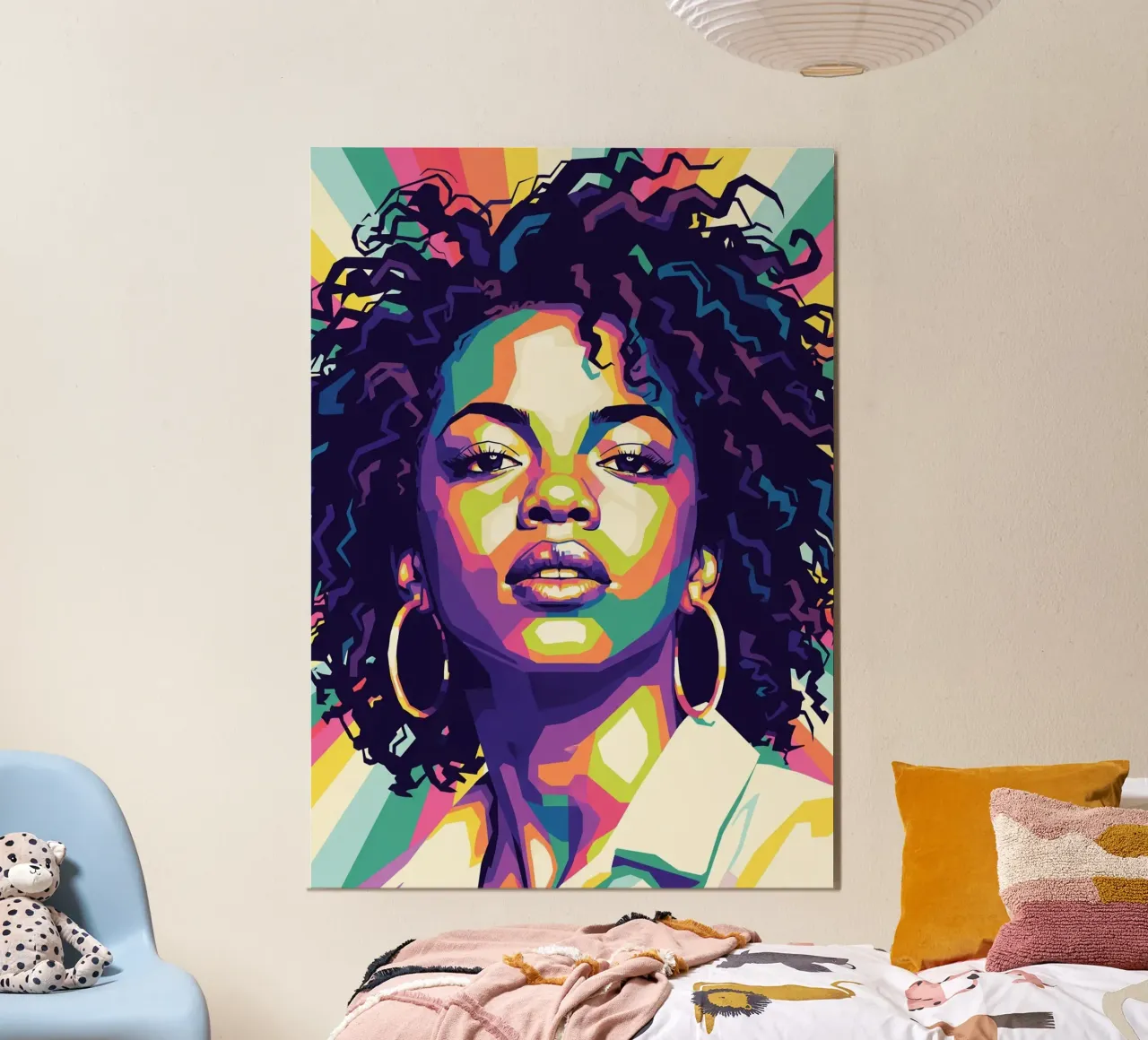 Lauryn Hill pop art poster con telaio in legno da Hantamrata