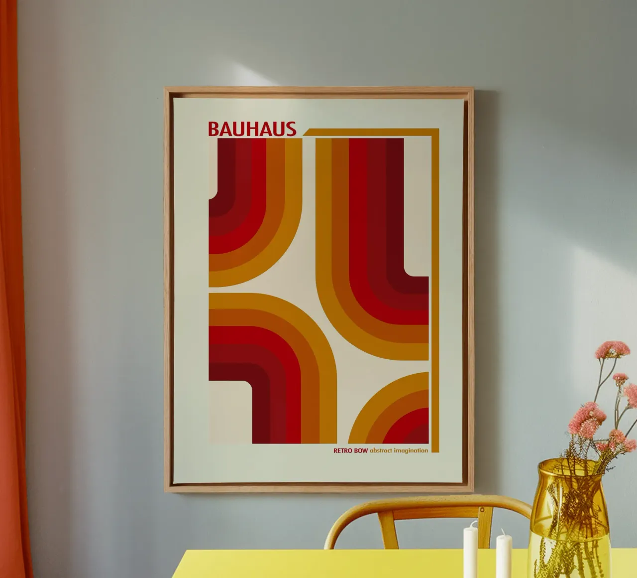 Retro Abstract Wall Art canvas with Floater frame by Craig Harris