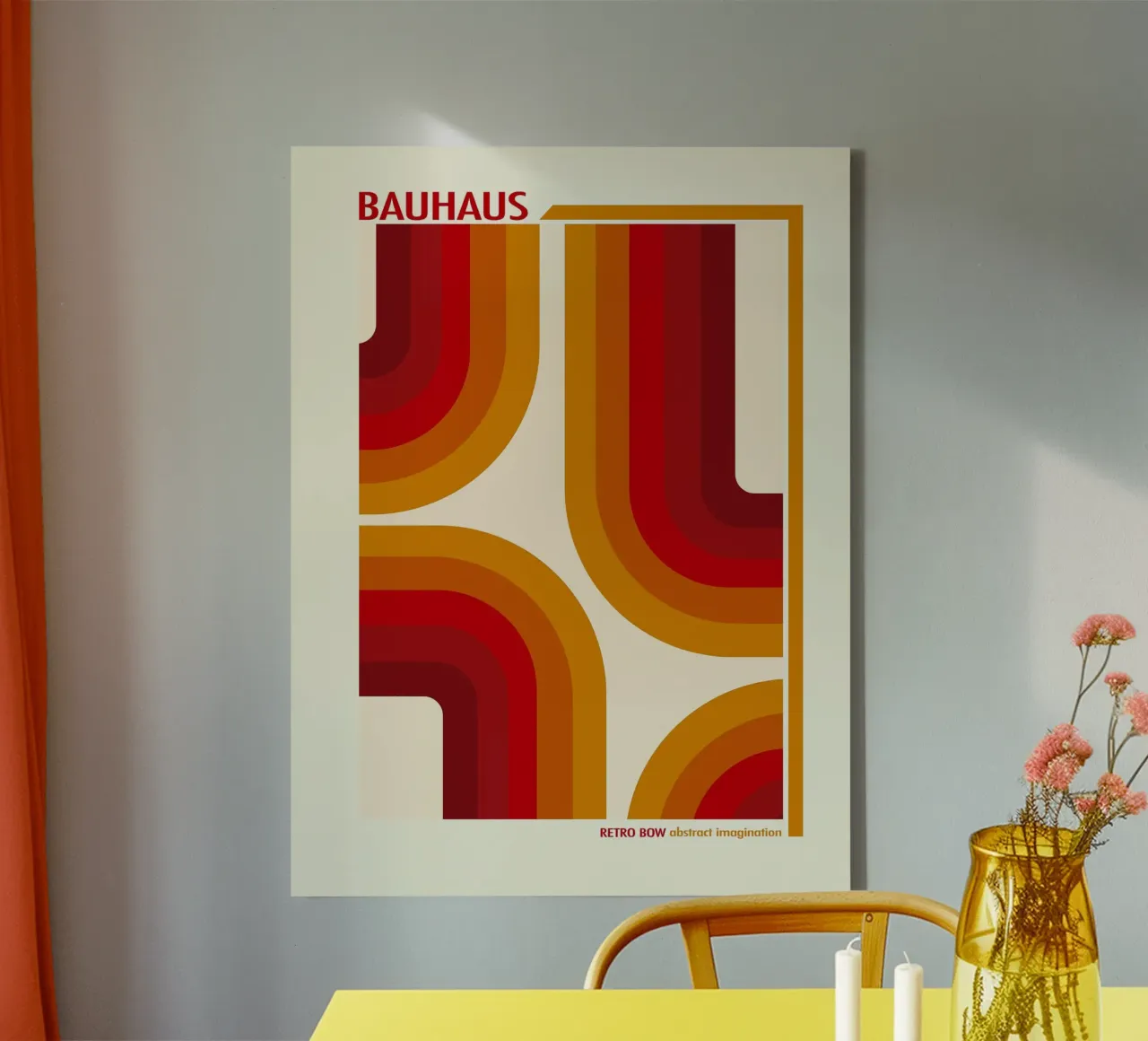 Retro Abstract Wall Art canvas with Floater frame by Craig Harris