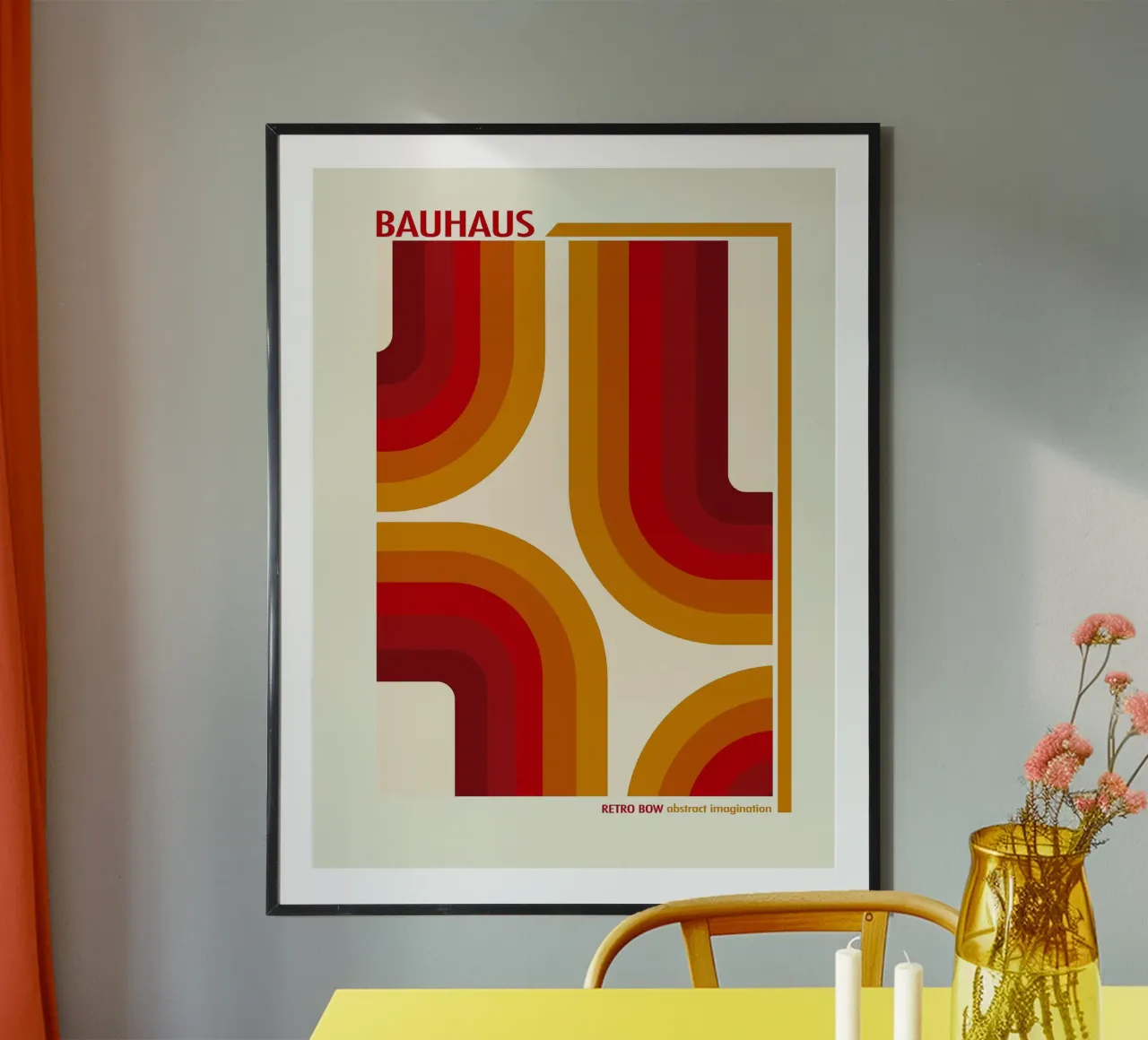 Arte murale astratta retrò poster con telaio in plastica da Craig Harris