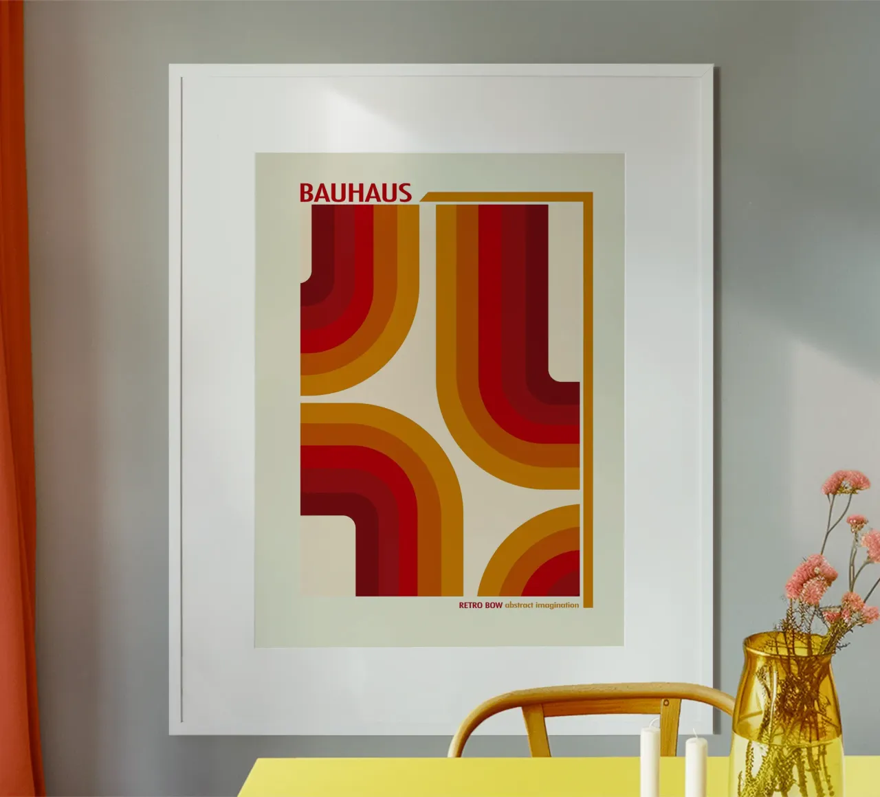 Arte murale astratta retrò poster con telaio in plastica da Craig Harris