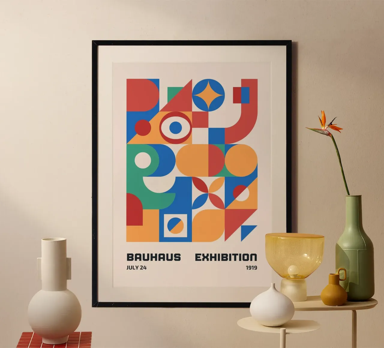 Arte murale astratta geometrica poster con telaio in plastica da Craig Harris