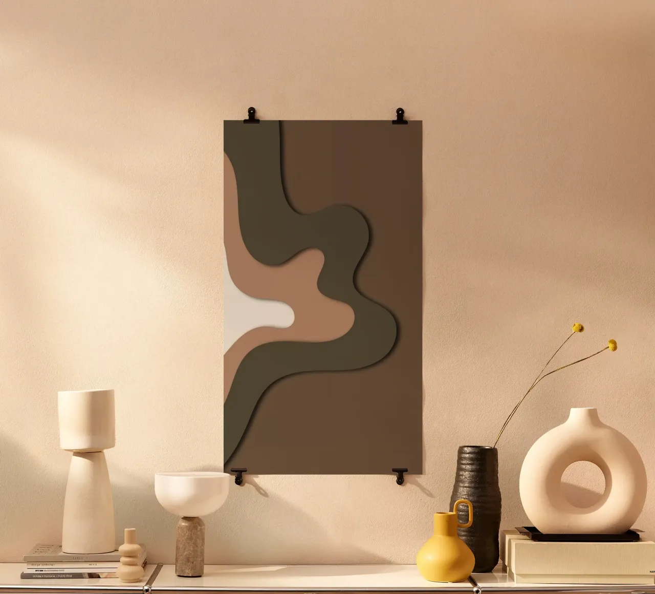 curve line brown shape poster by sophiaz