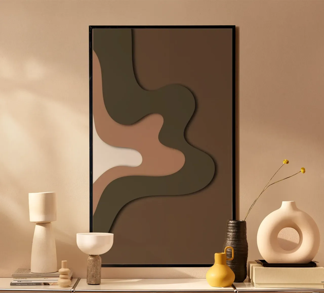 curve line brown shape poster by sophiaz
