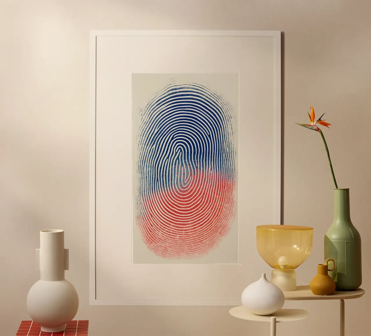 gradient finger print poster con telaio in plastica da sophiaz