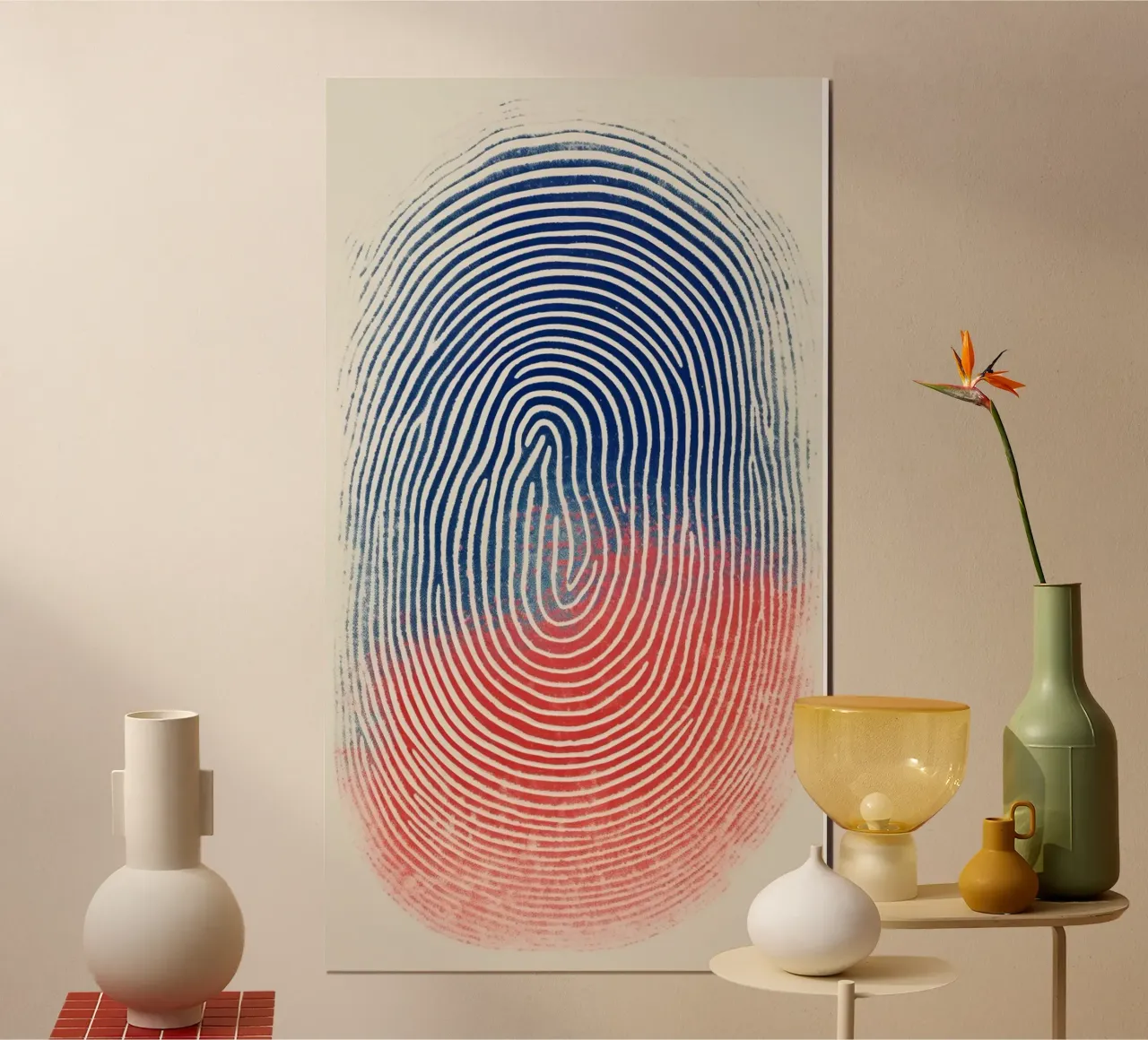 gradient finger print poster con telaio in plastica da sophiaz