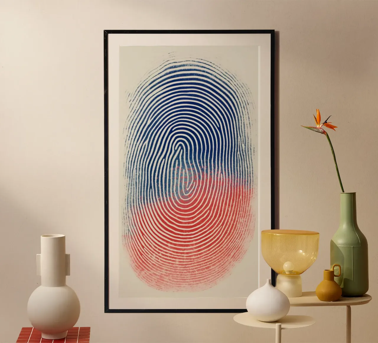 gradient finger print poster con telaio in plastica da sophiaz