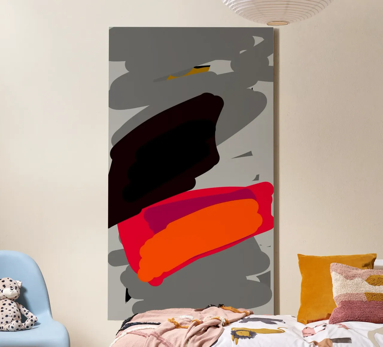 water art line grey tela con Cornice a cassetta da sophiaz