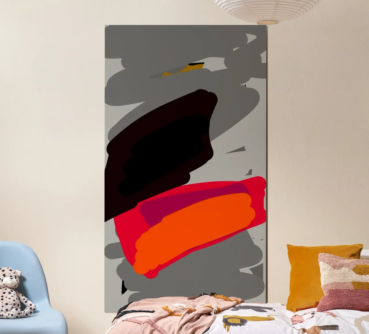 water art line grey poster con telaio in plastica da sophiaz