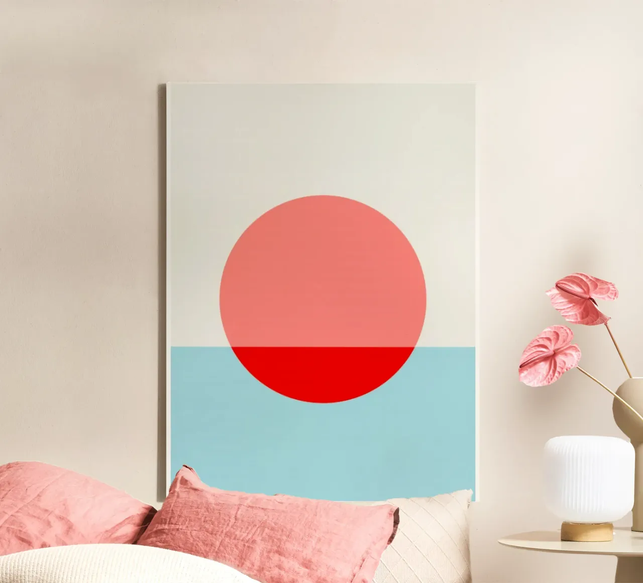 sunset minimalist lienzo con Marco flotante de mardaven