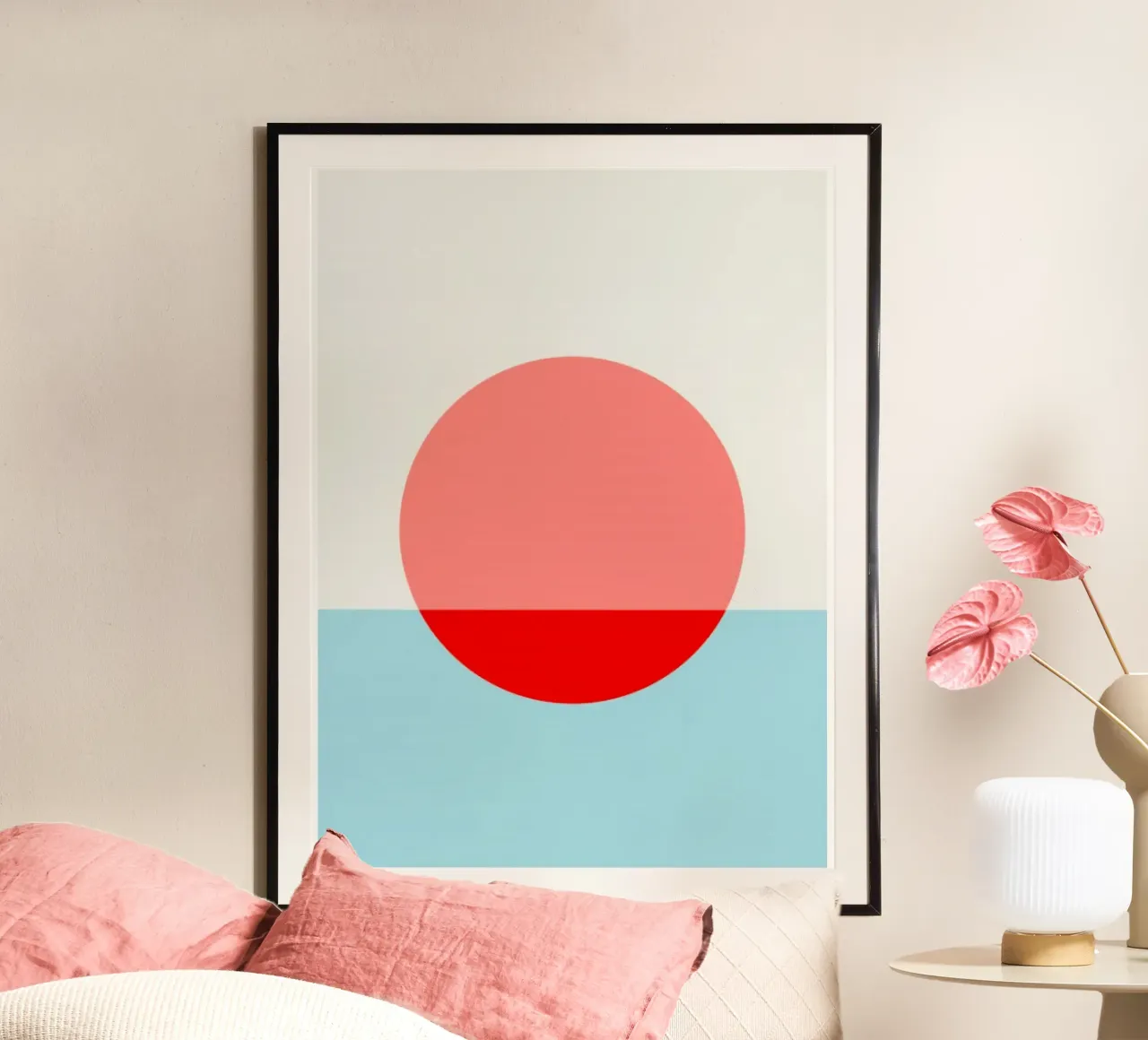 sunset minimalist poster con telaio in plastica da mardaven