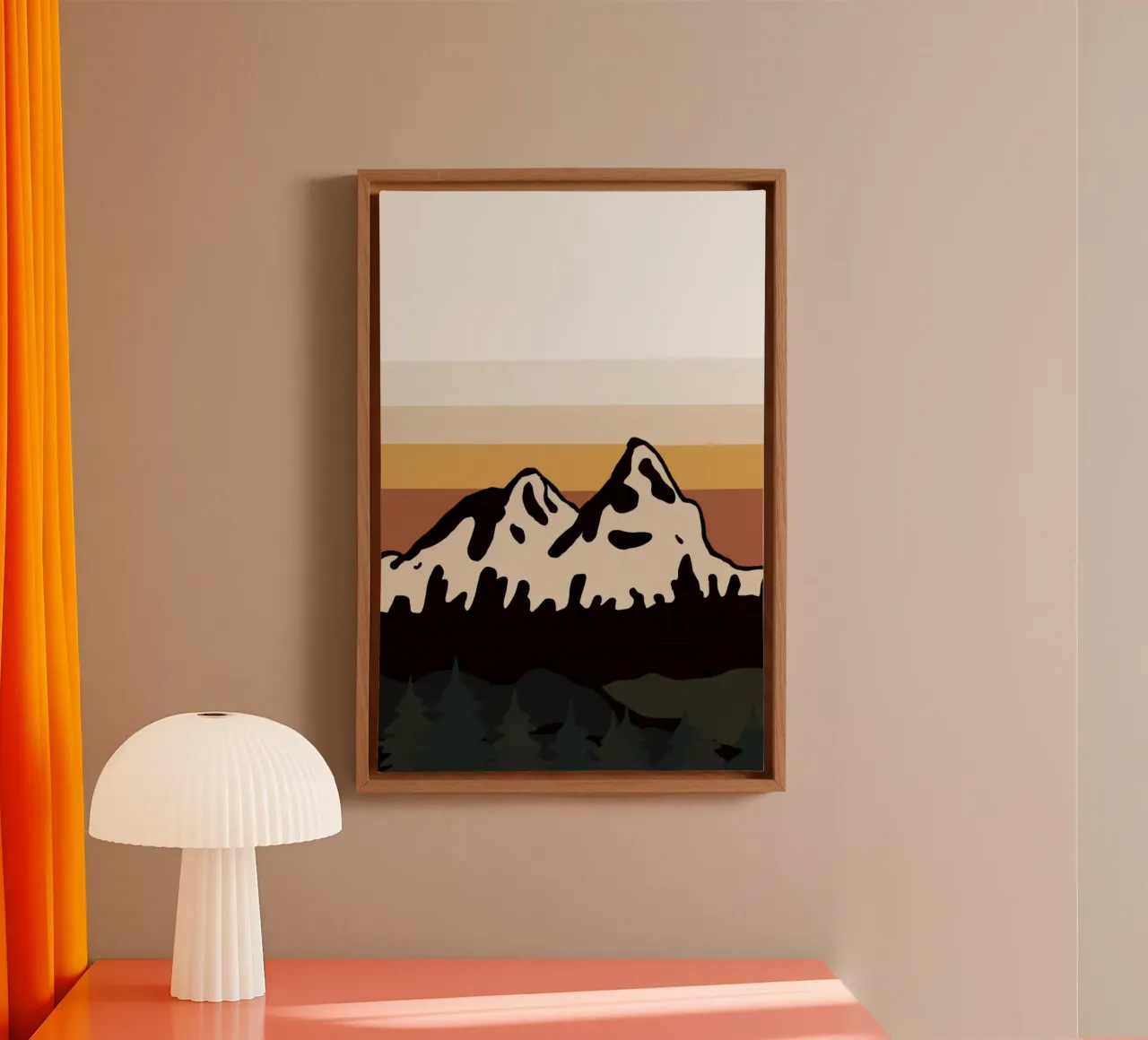 milk mountain gradient Leinwand mit Schattenfugenrahmen von sophiaz