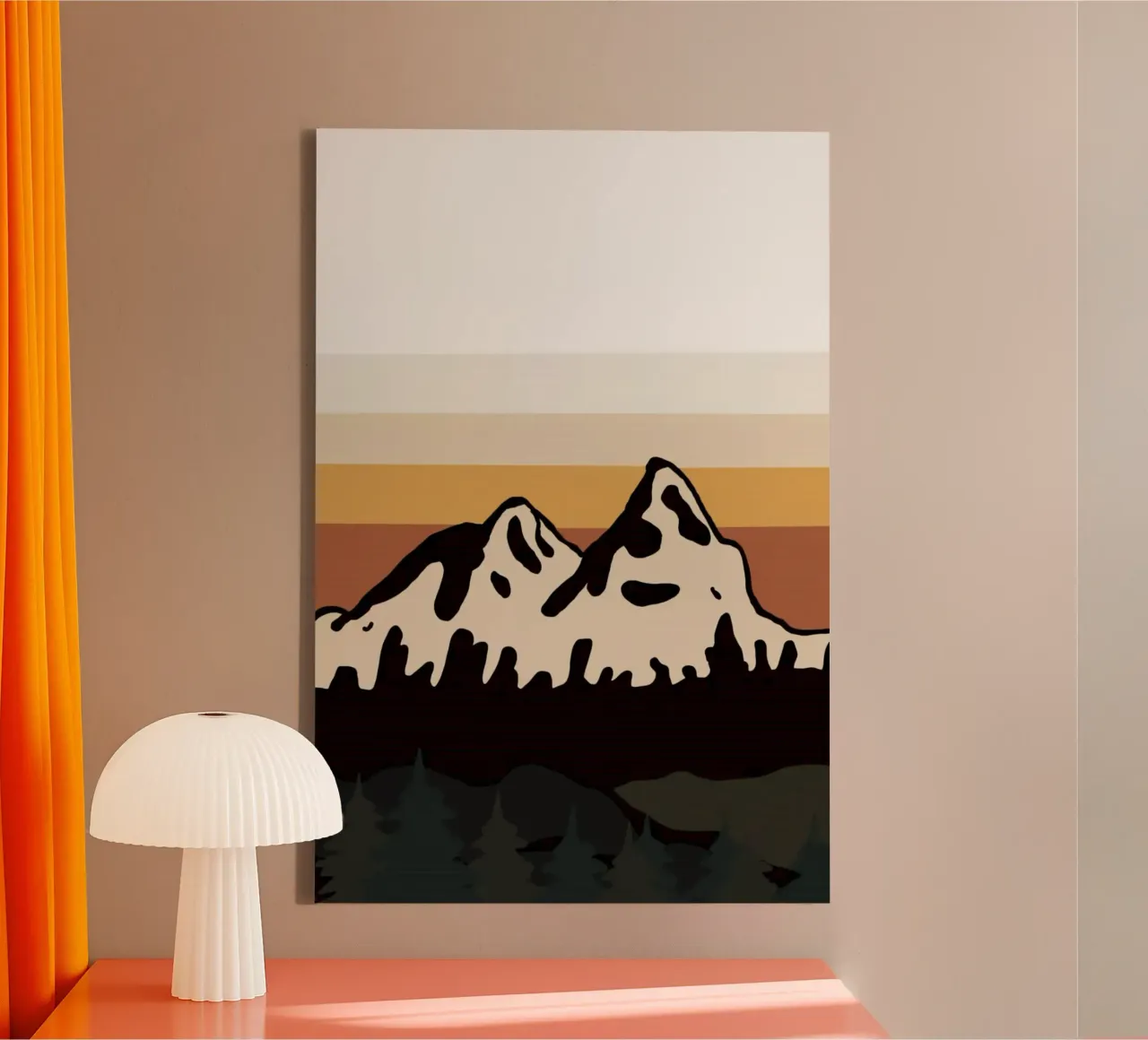 milk mountain gradient Leinwand mit Schattenfugenrahmen von sophiaz