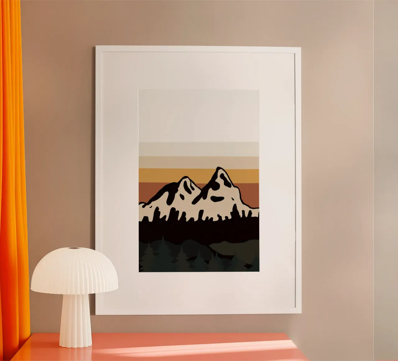 milk mountain gradient poster con telaio in plastica da sophiaz