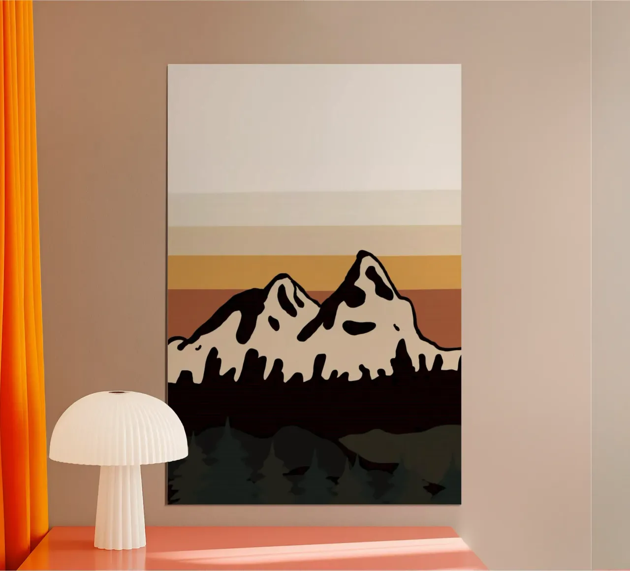 milk mountain gradient poster con telaio in plastica da sophiaz