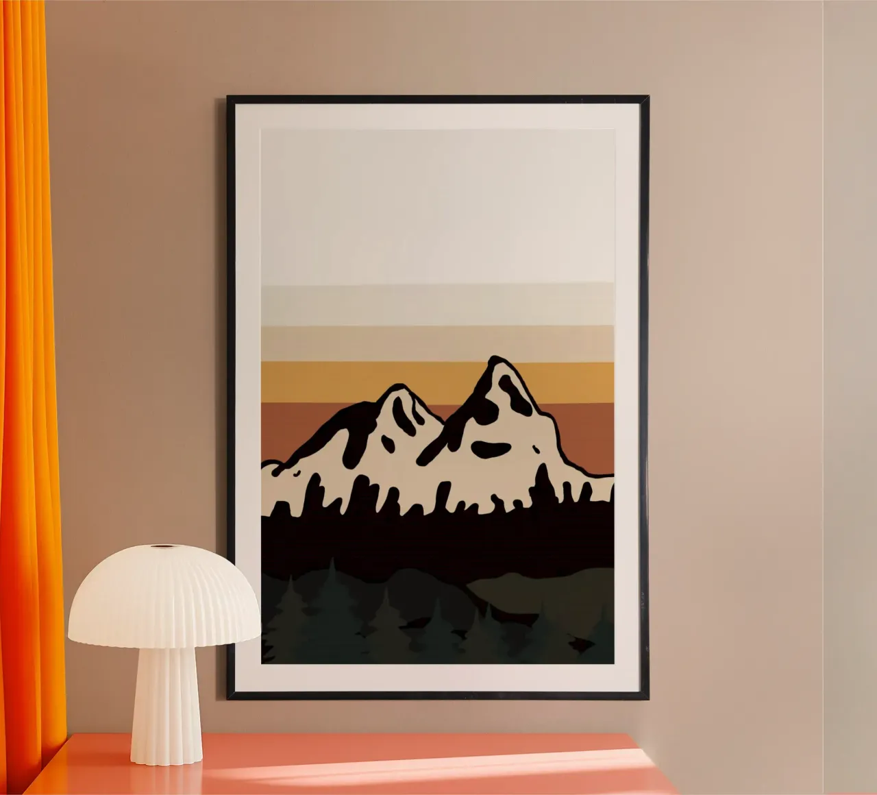 milk mountain gradient poster con telaio in plastica da sophiaz