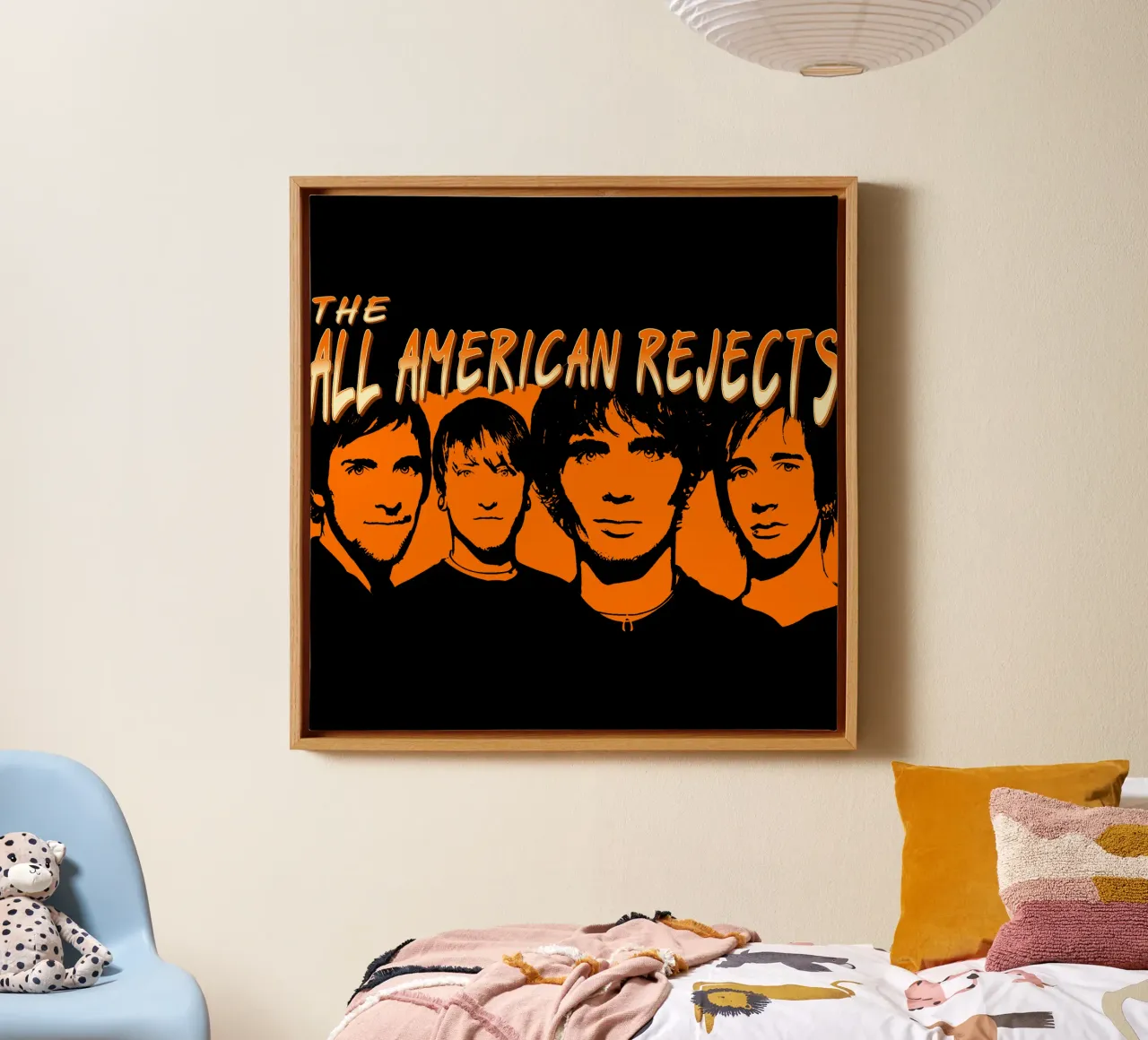 Silhouet Gezicht The All American Rejects canvas met Baklijst van itzmyui