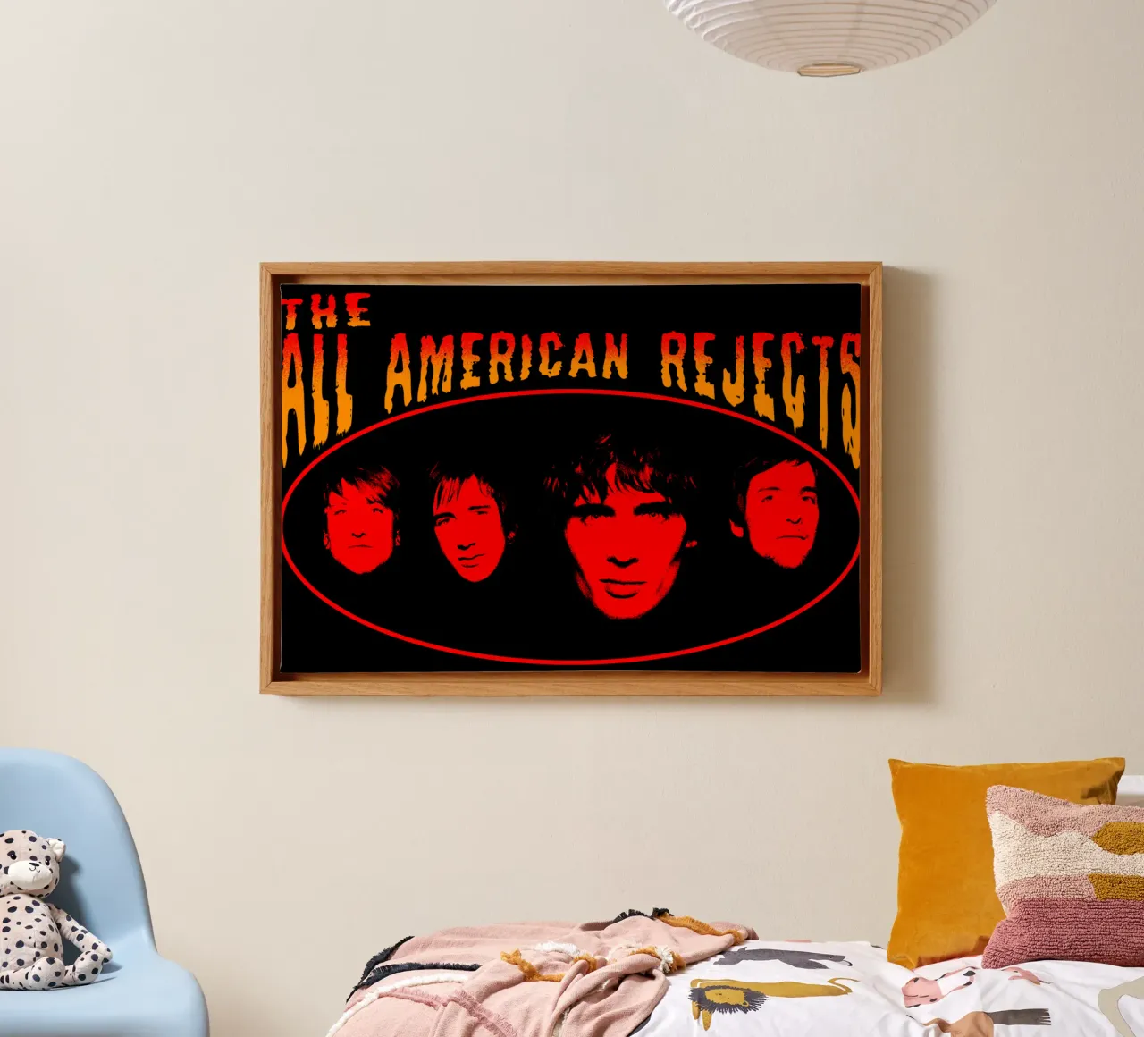 Vintage gezicht The All American Rejects Indle canvas met Baklijst van itzmyui