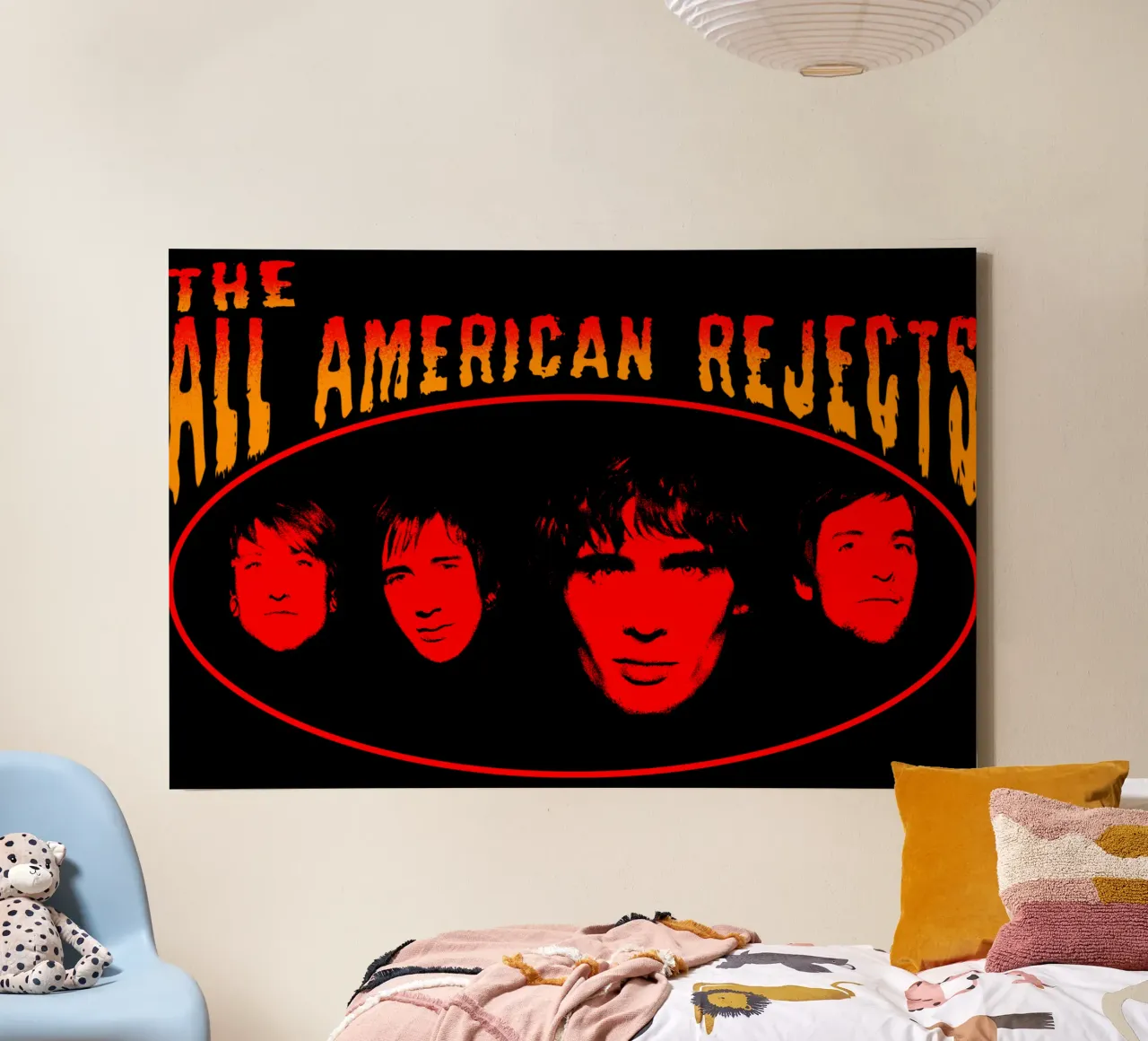 Vintage gezicht The All American Rejects Indle canvas met Baklijst van itzmyui