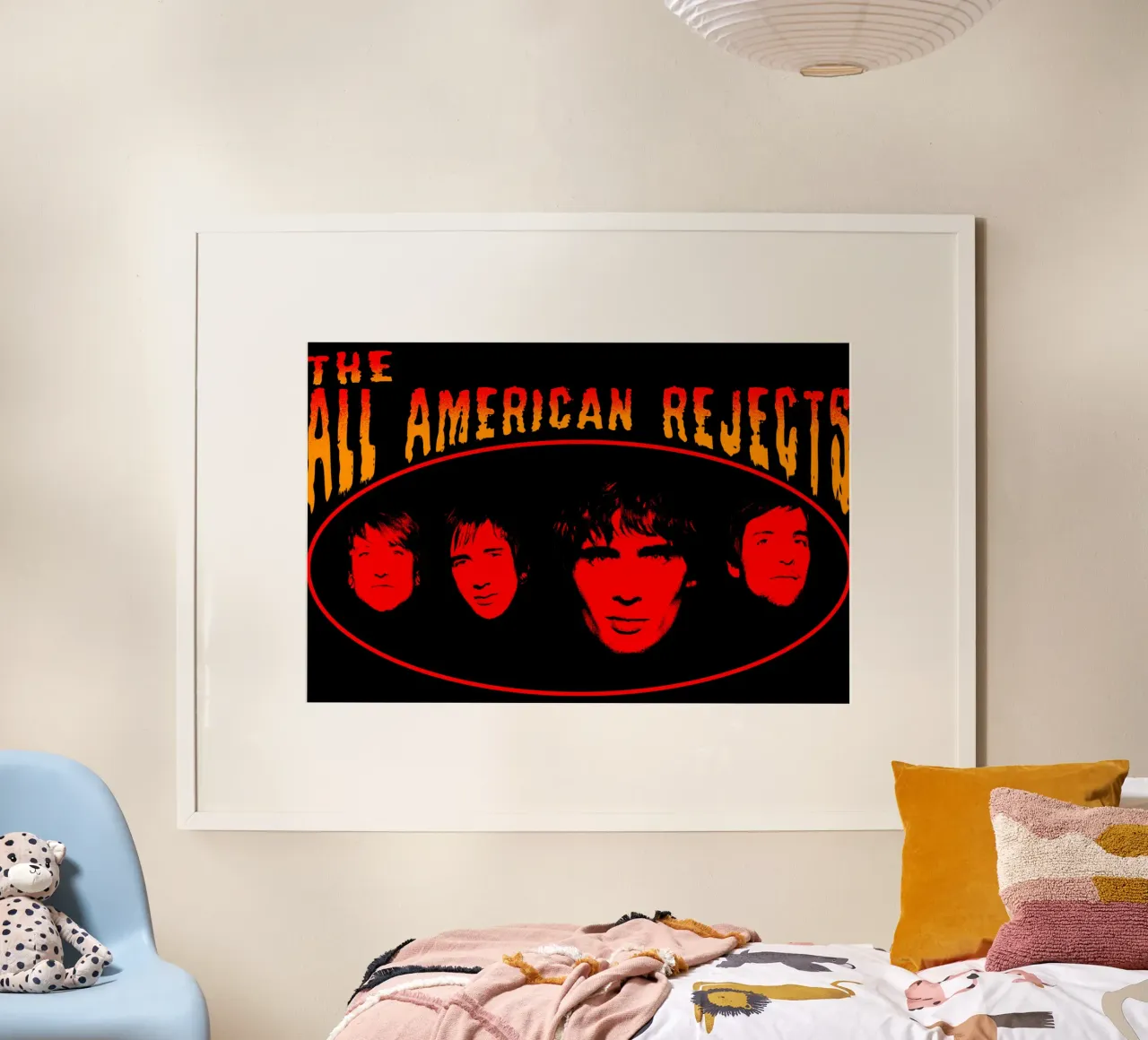 Volto Vintage Gli All American Rejects Indle poster con telaio in legno da itzmyui