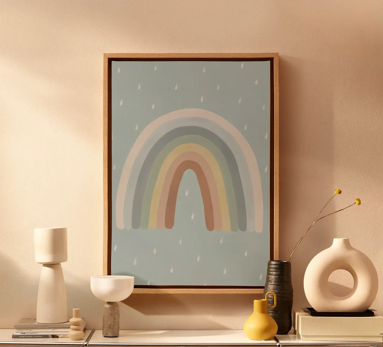 Regenboog canvas met Baklijst van Panait Ivascu
