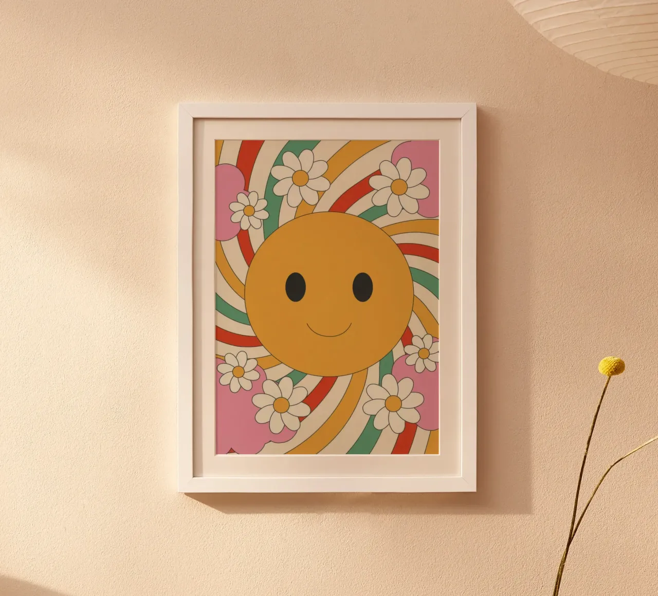 Glückliche Vibes Poster mit Kunststoffrahmen von Panait Ivascu