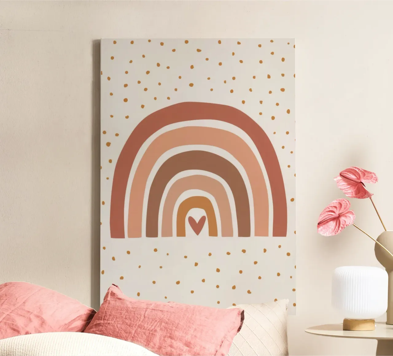 Herz Regenbogen Leinwand mit Schattenfugenrahmen von Panait Ivascu
