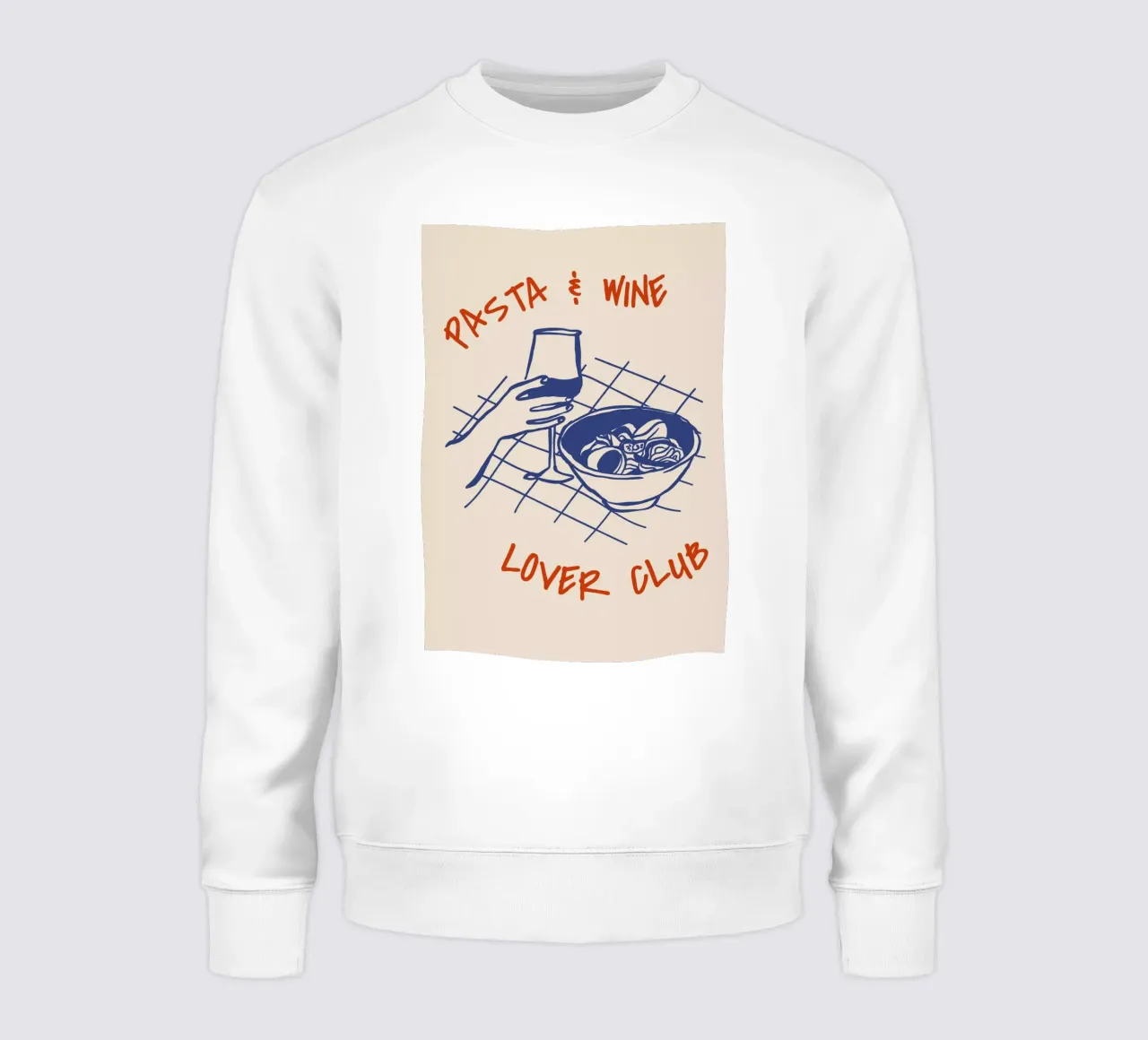 Boho Food 1 Pasta and Wine felpa da Boho Print Collection