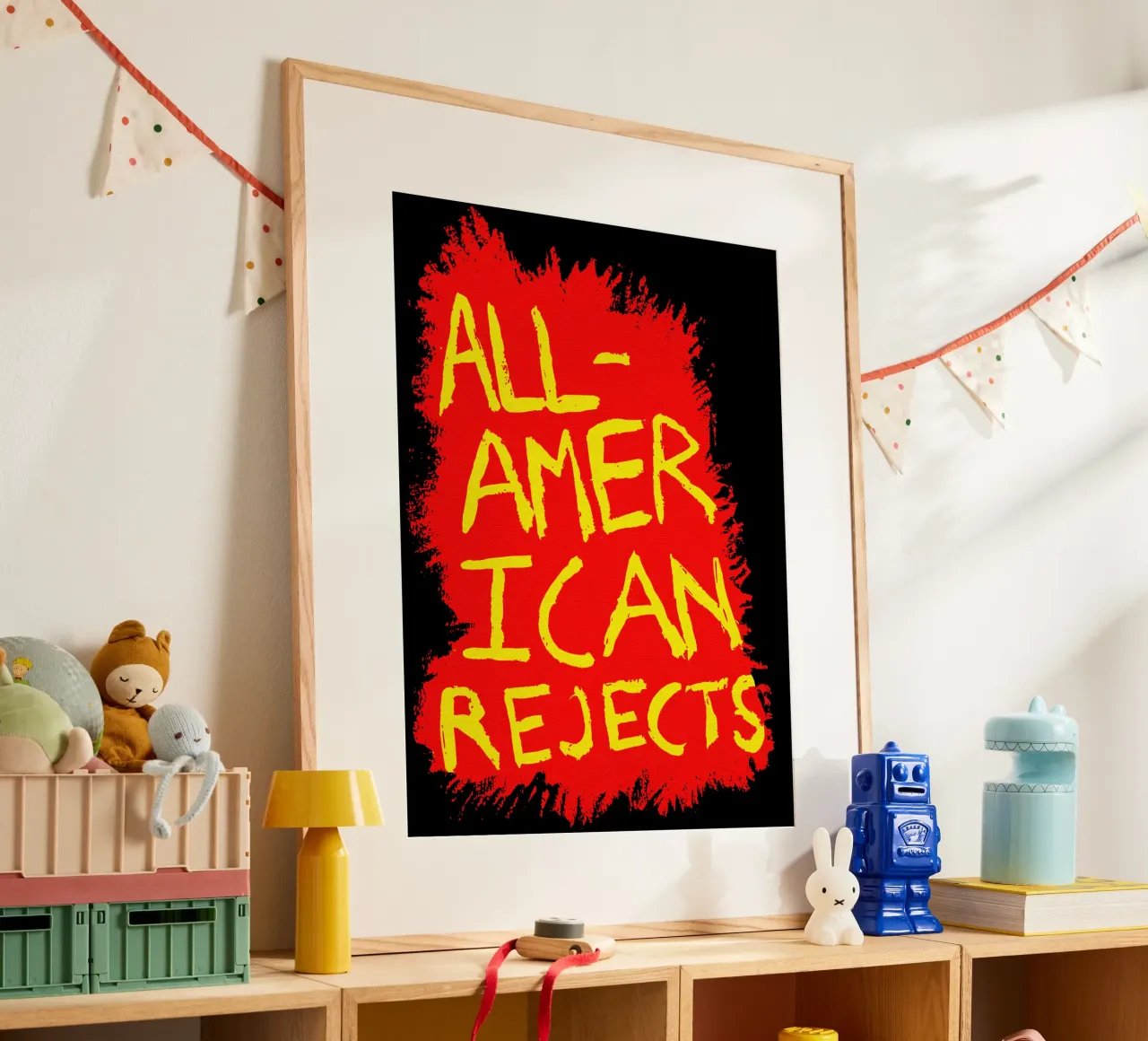 Banda unica a lettere indelebili poster con telaio in plastica da itzmyui