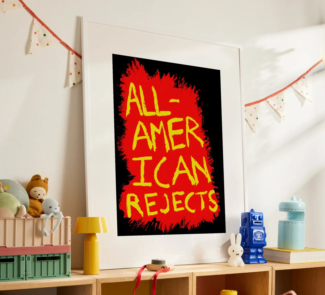 Banda unica a lettere indelebili poster con telaio in plastica da itzmyui