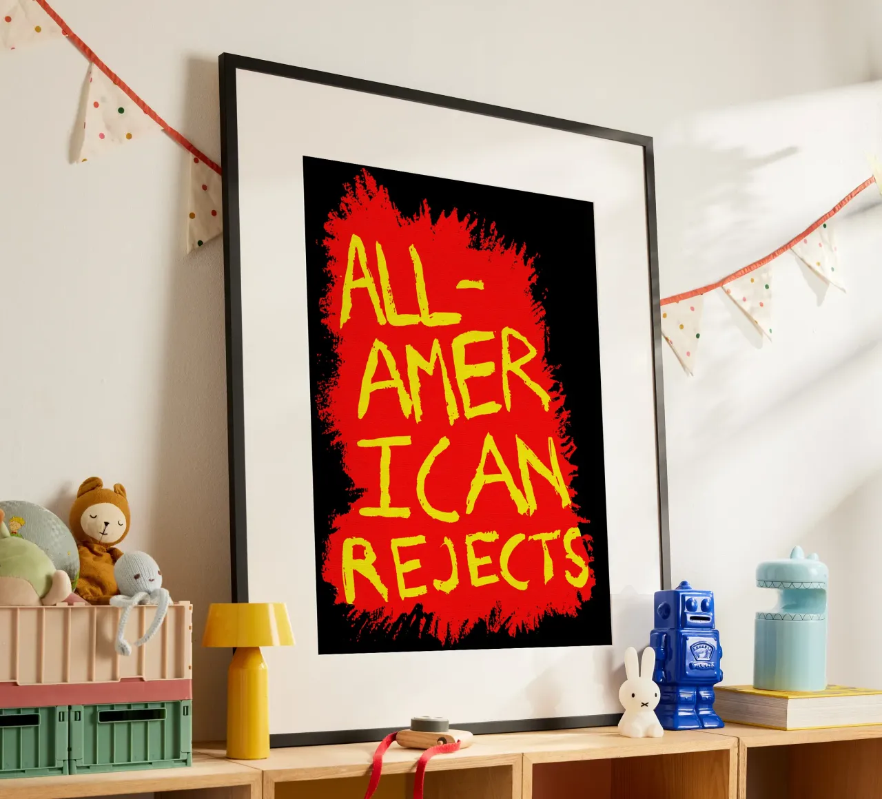 Banda unica a lettere indelebili poster con telaio in plastica da itzmyui