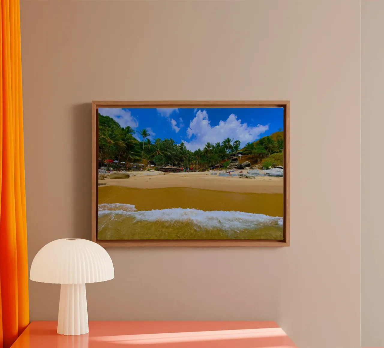 wave on the shore canvas with Floater frame by Earthly Visions