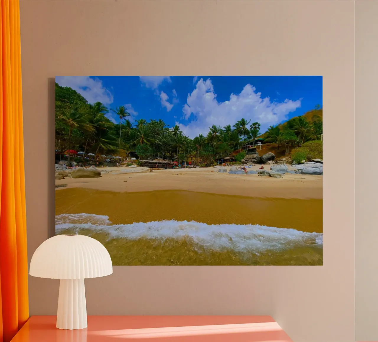 wave on the shore canvas with Floater frame by Earthly Visions