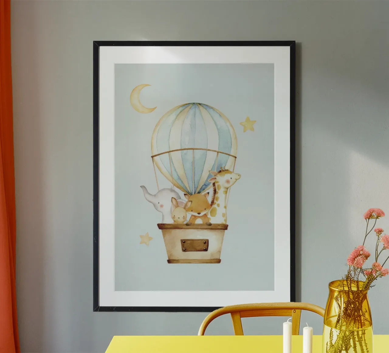 Amici della mongolfiera poster con telaio in alluminio da Panait Ivascu