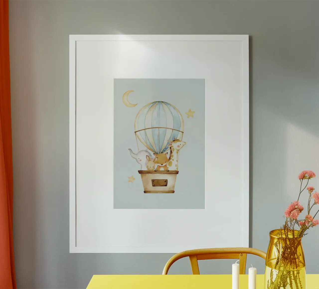 Amici della mongolfiera poster con telaio in alluminio da Panait Ivascu
