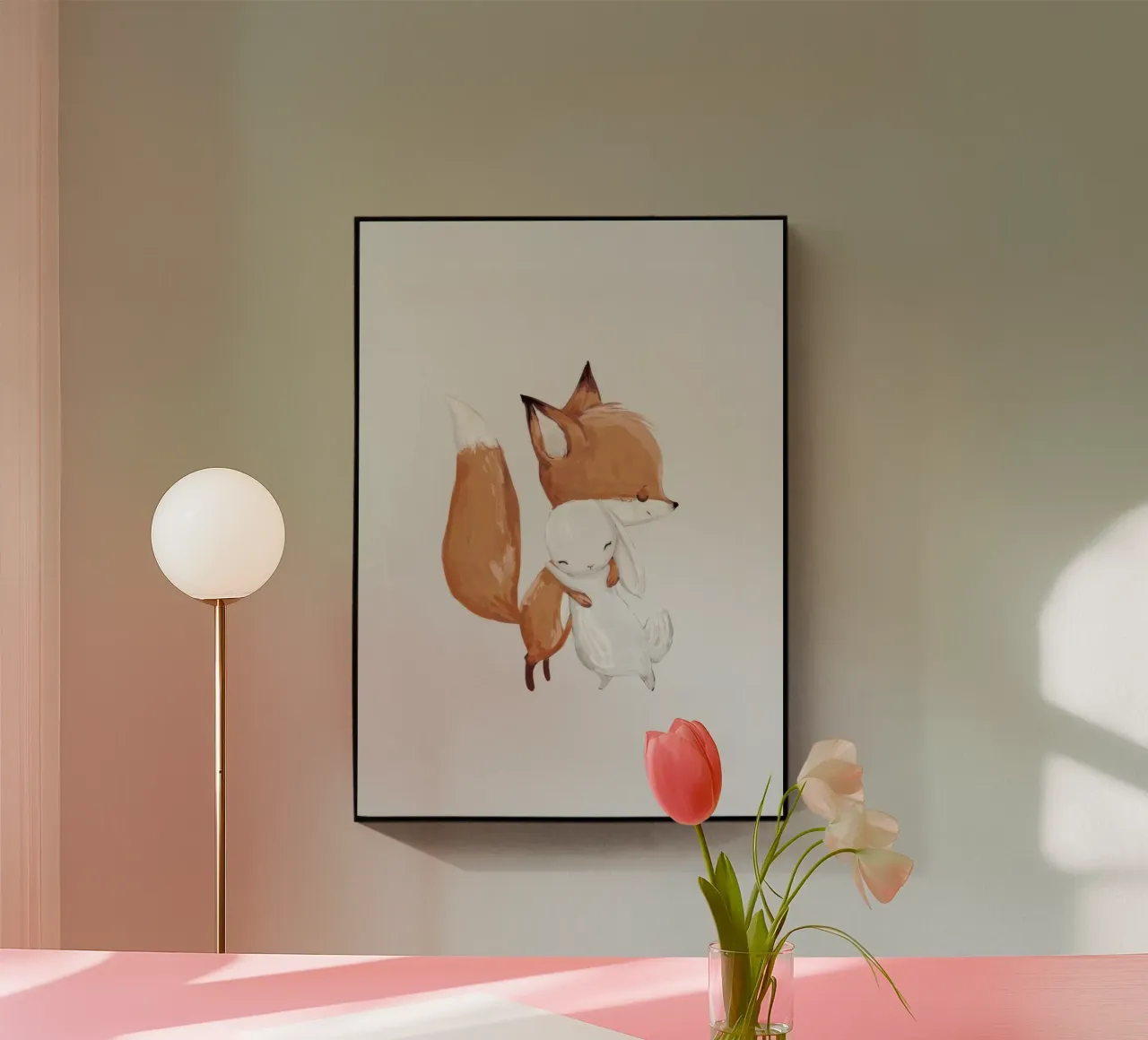 Volpe e coniglio plexiglass da Panait Ivascu