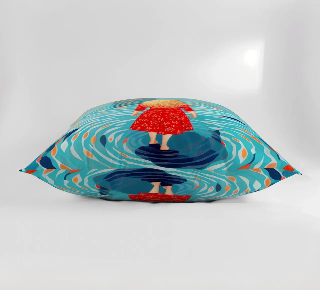 Self-discovery and inner journey by the pool decorative cushion by Autofocus