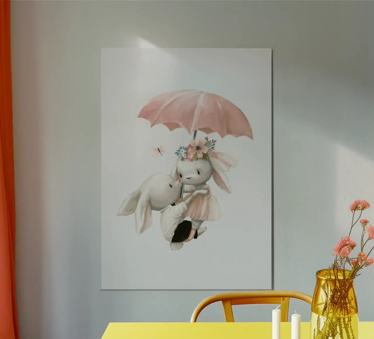 Coniglietti volanti poster con telaio in plastica da Panait Ivascu