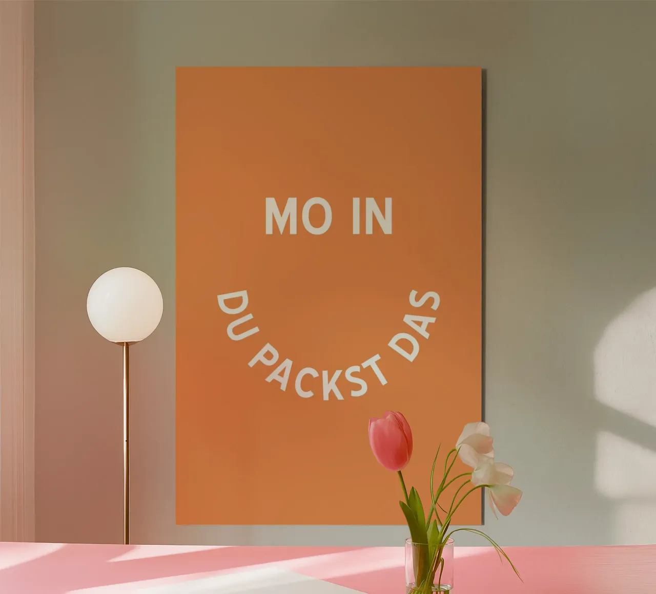 Moin du packst das - Motivation Smiley alluminio dibond da pierosvisuals